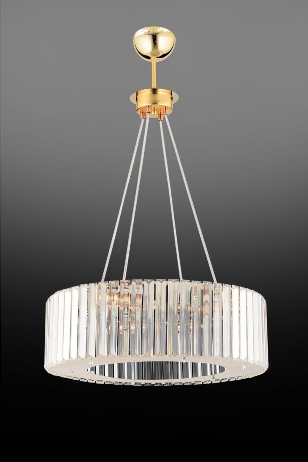 Luxury Diamond 45 Cm Gold Crystal Stone Chandelier