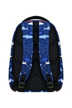 3-Pack Primary School Shark Patterned School Bag With Food And Pencil Holder For Boys