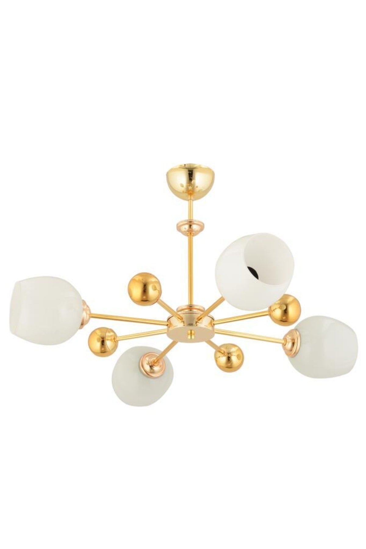 Nairobi 4-Piece Gold White Opaque Glass Chandelier