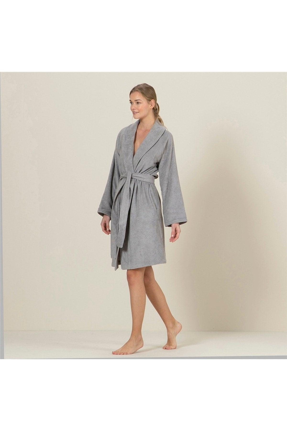 Solid Unisex Bathrobe Warm Gray - Swordslife