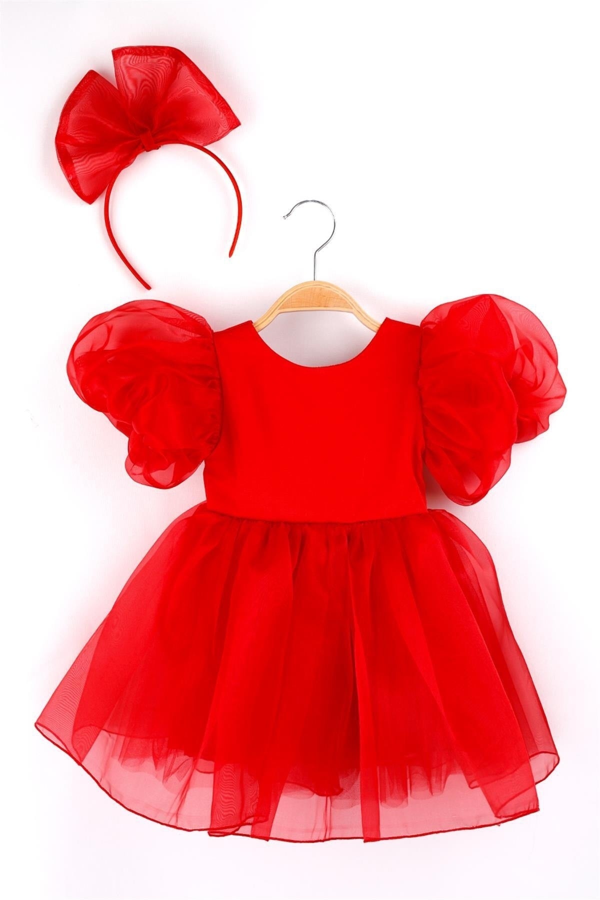 Red Crown Organza Girl's Party Dress -