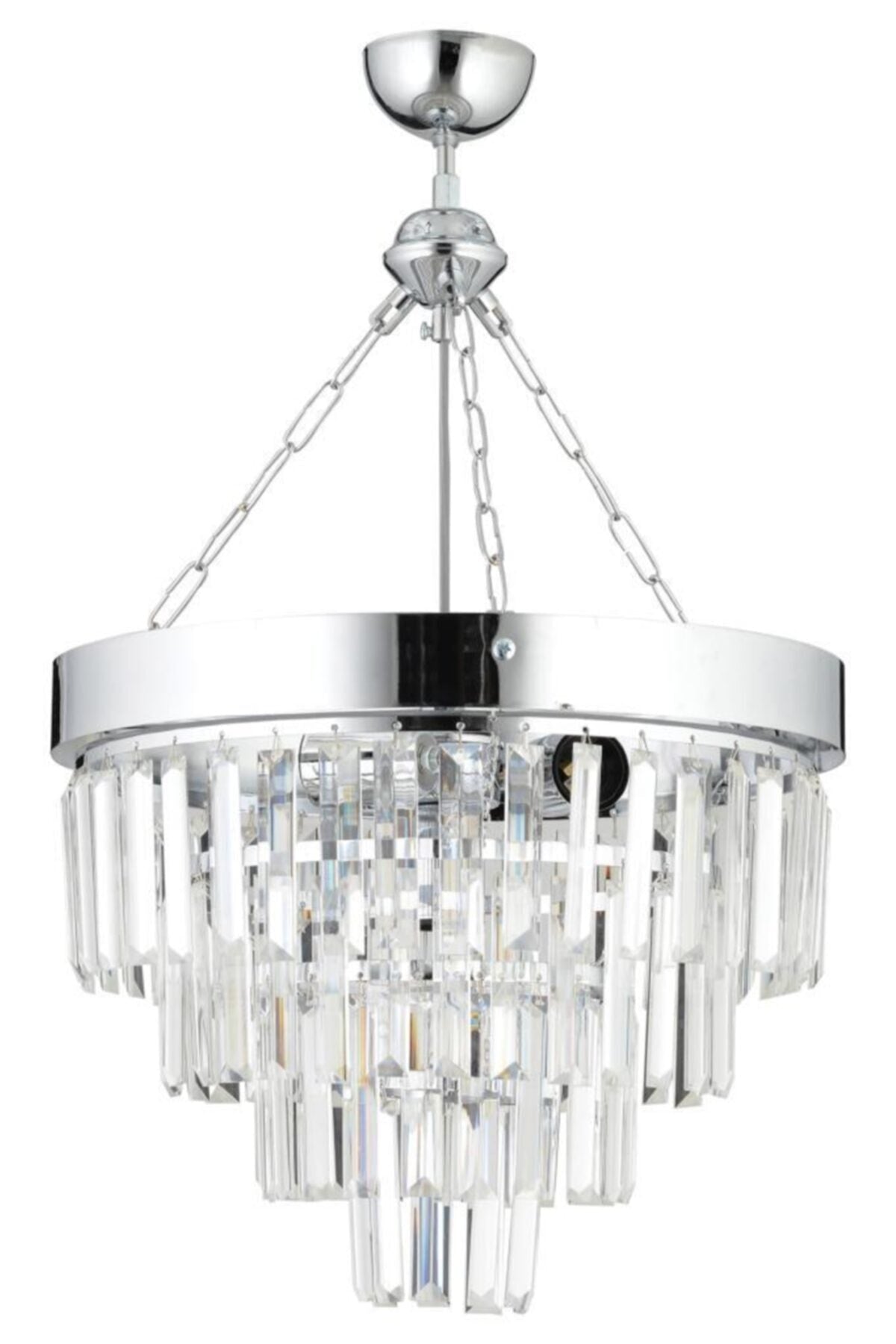 Linda 40' Silver Luxury Crystal Stone Chandelier