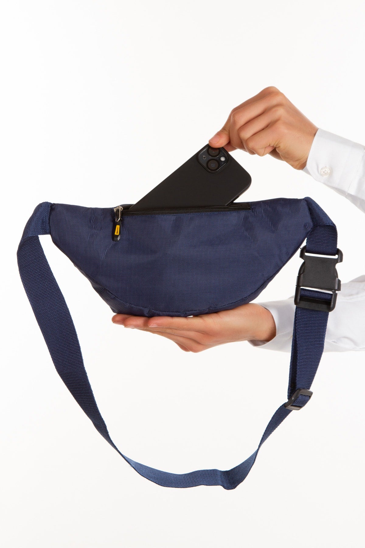 Unisex Navy Blue Waterproof Cross Strap Headphone Out Waist Shoulder And Sports Bag Daily Travel