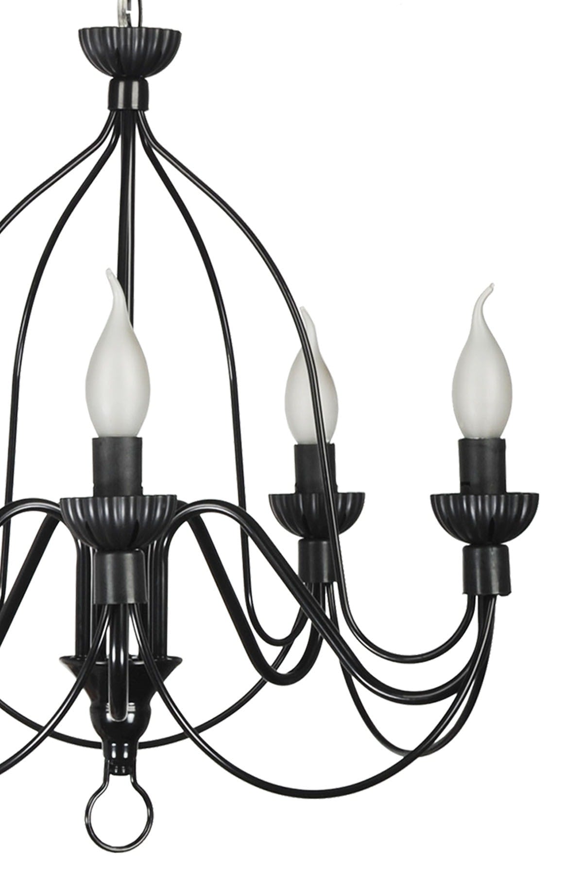 Calista 5-Piece Black Chandelier