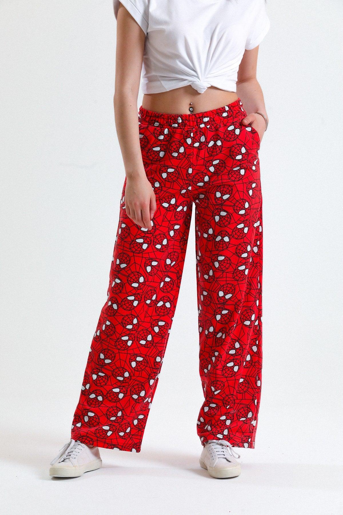 Red Spiderman Wide Leg Sweatpants - Swordslife