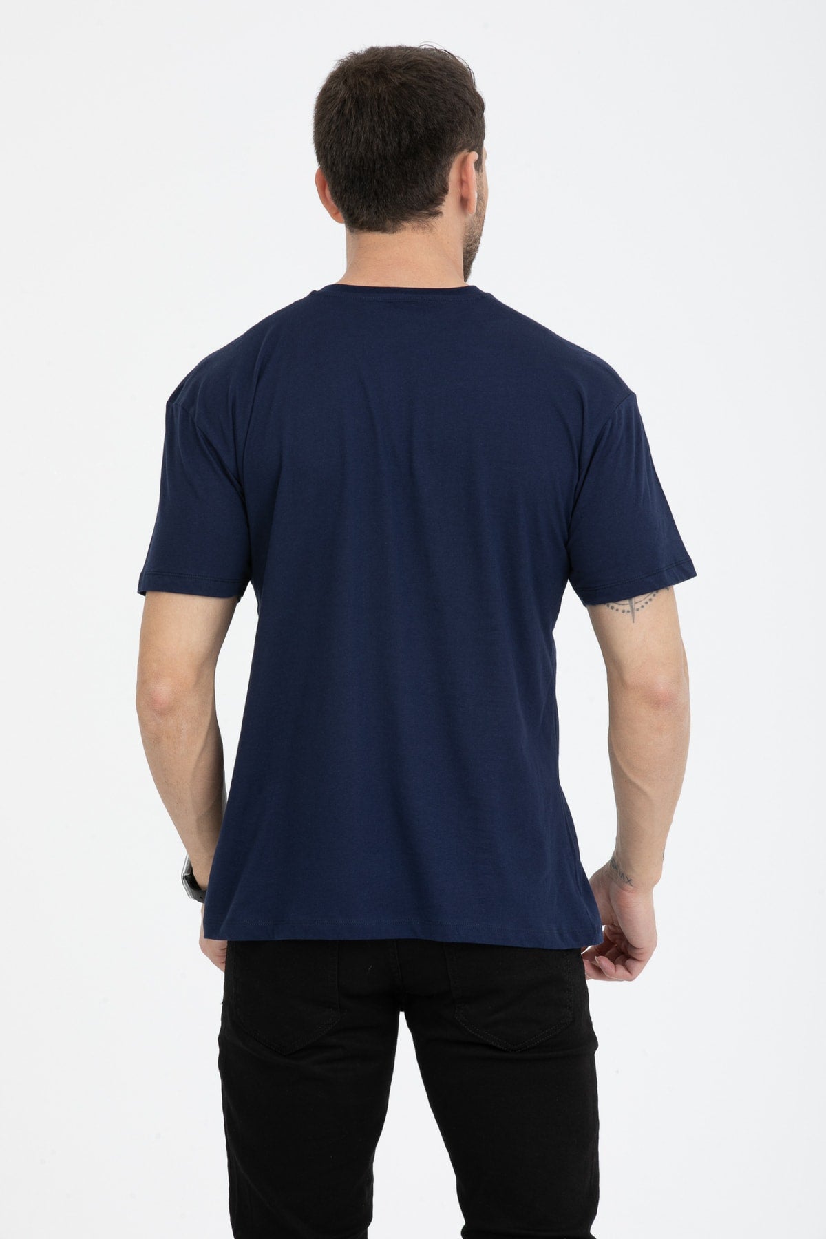 Men'S Printed T-Shirt Regular Fit Navy