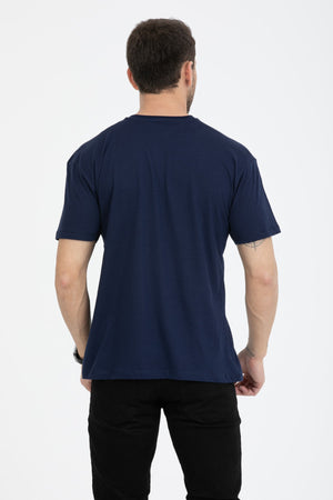 Men'S Printed T-Shirt Regular Fit Navy