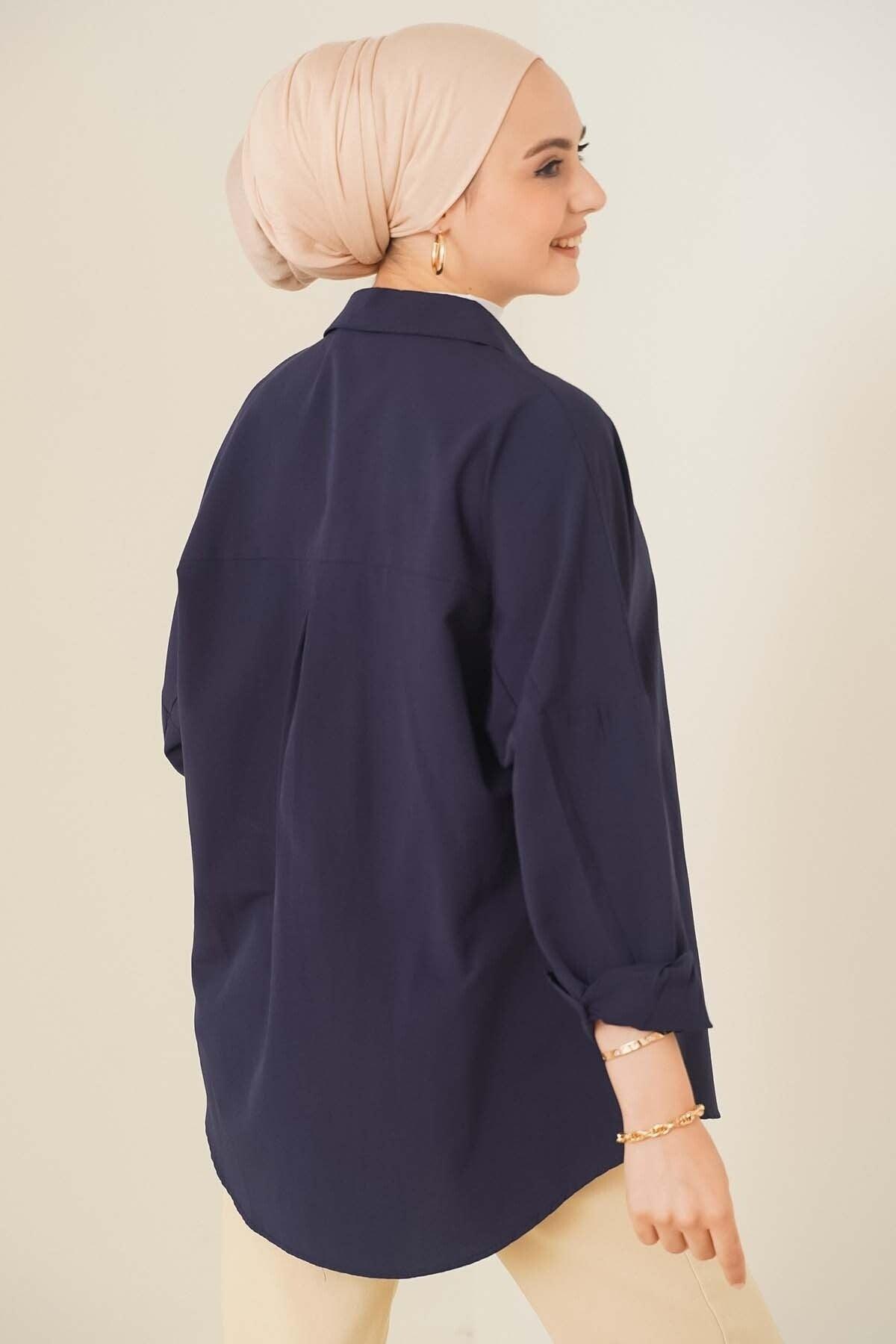 Oversize Basic Shirt Navy - Swordslife