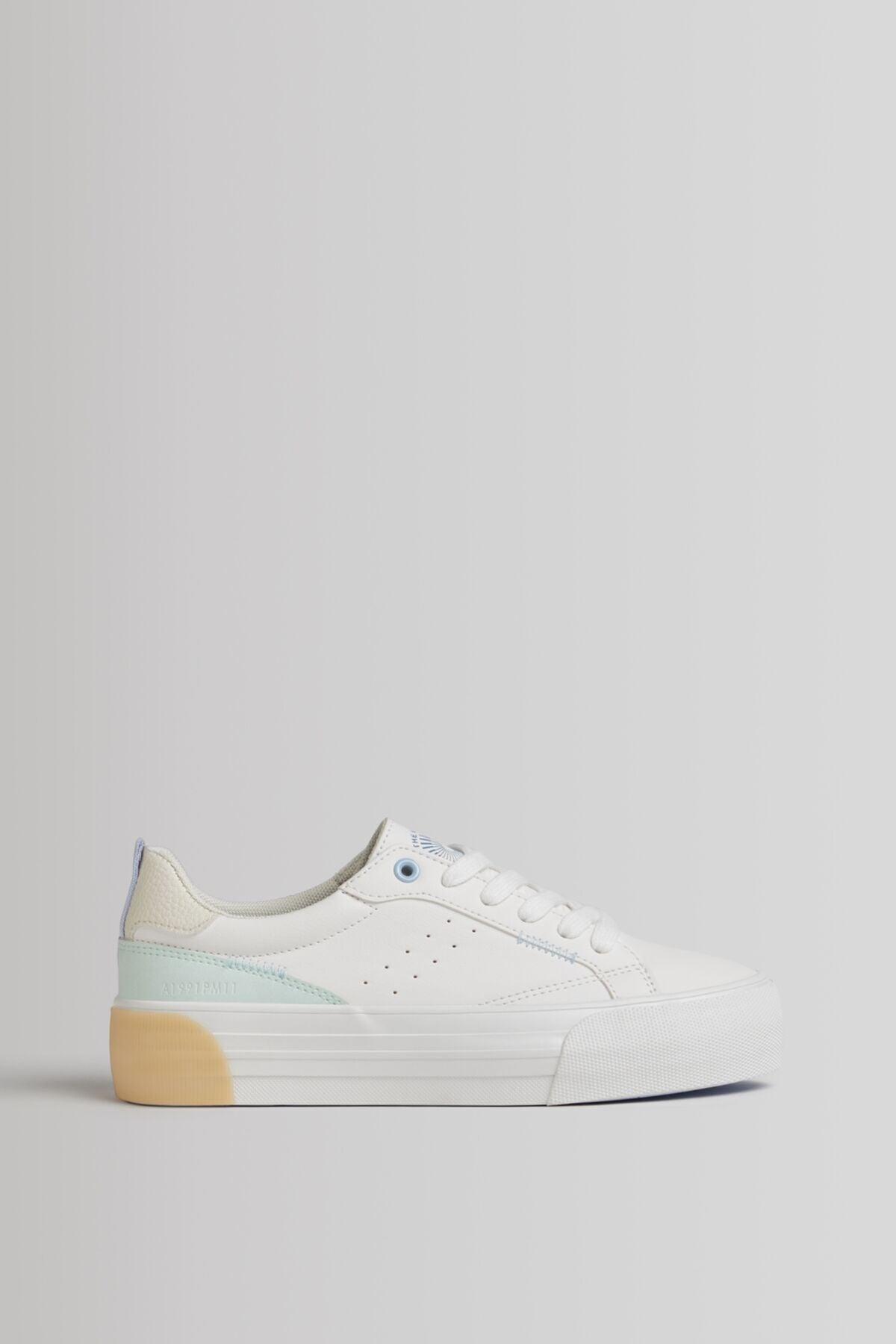 White - Contrast Platform Sneakers - Swordslife