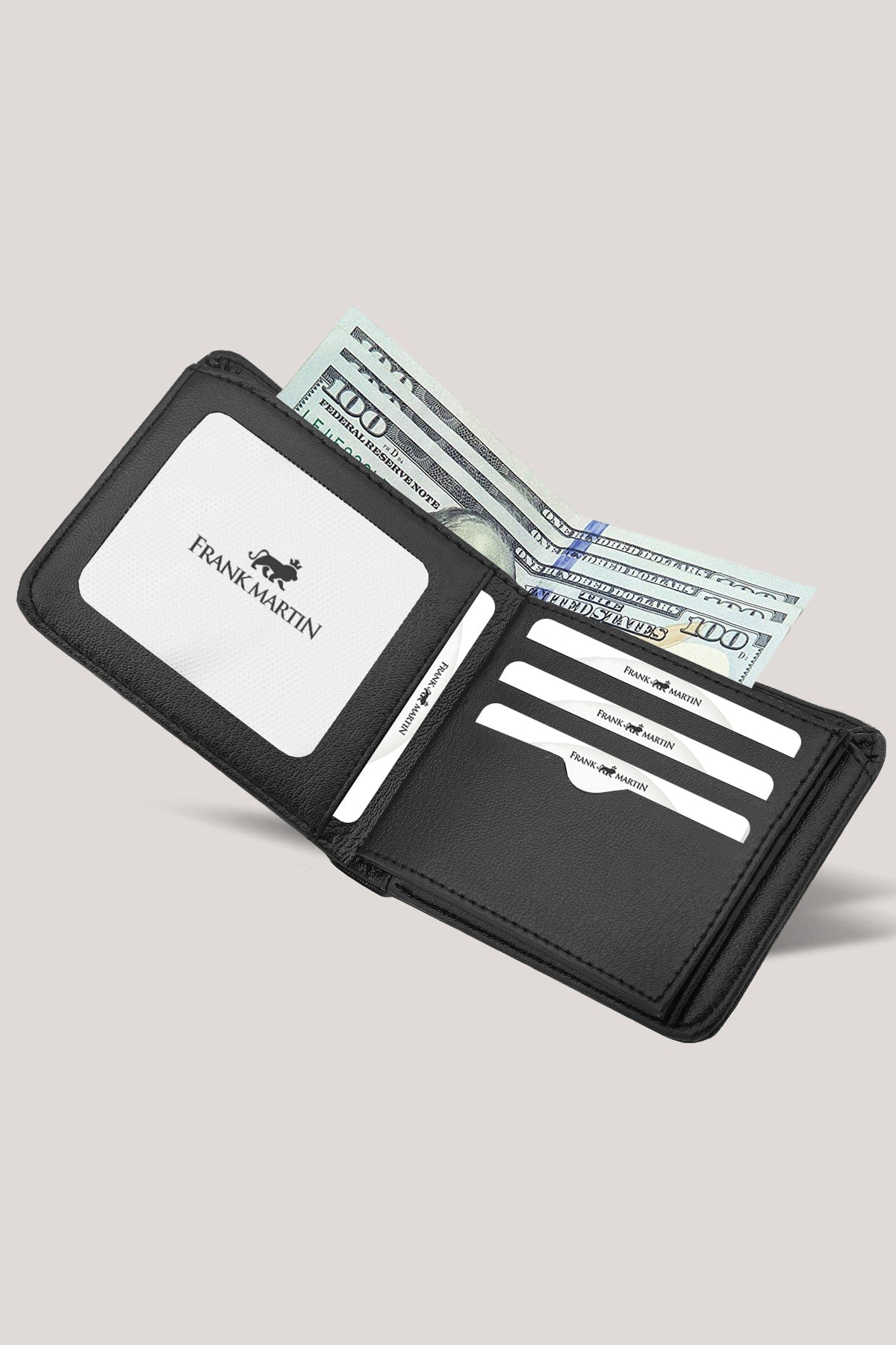 Original Men'S Wallet Black Sport & Stylish With Leather Fabric Box 70-021