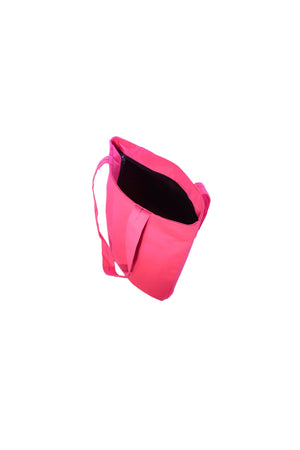 Women'S Light Pink Bag Zippered Hand And Shoulder Bag Canvas Fabric Tote Bag