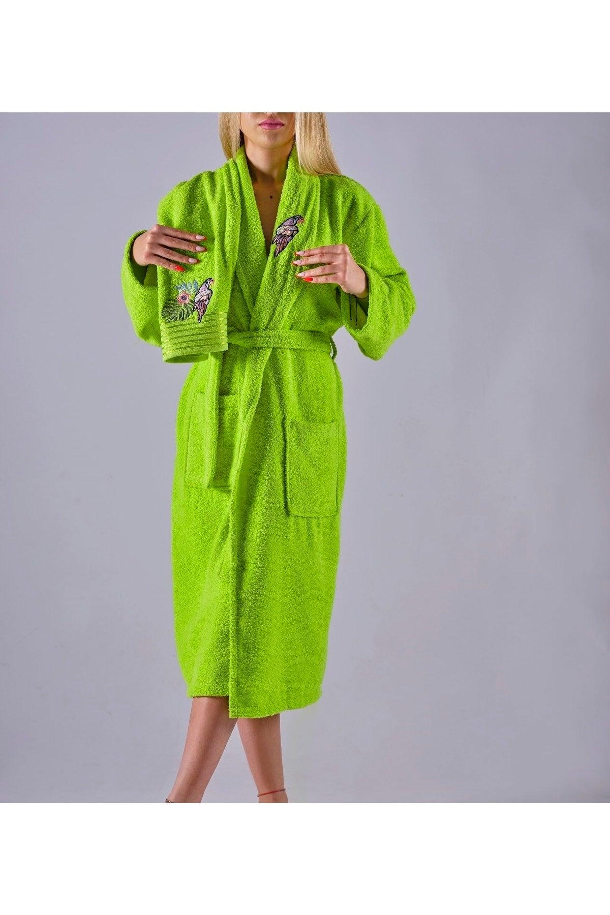 Alya Luxury Embroidered Cotton 2 Piece Bathrobe Set - Swordslife