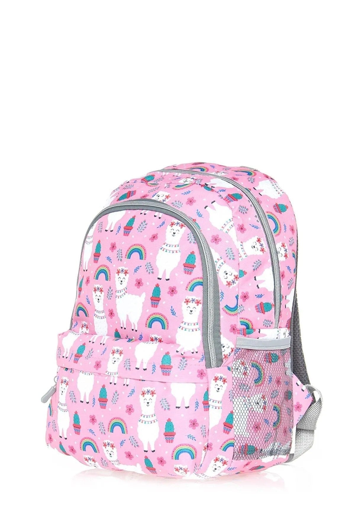 Pink Llama Patterned Triple Primary School Bag Set