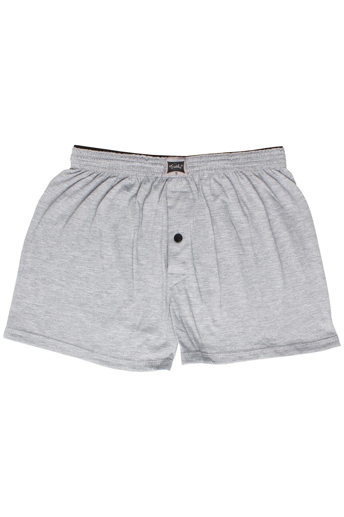 Men'S Gray Combed Cotton Plain Boxer 4-Pack