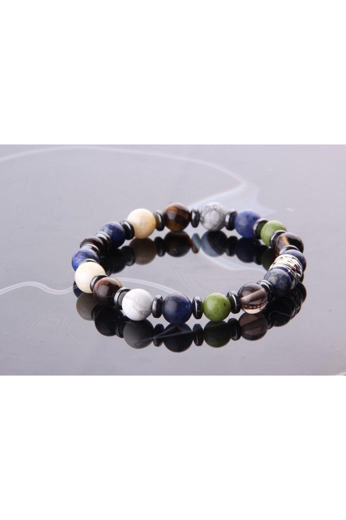 Student Bracelet Lapis smoky Quartz-jade-chrysocolla-howlite-hematite-pink Quartz-amber - Swordslife