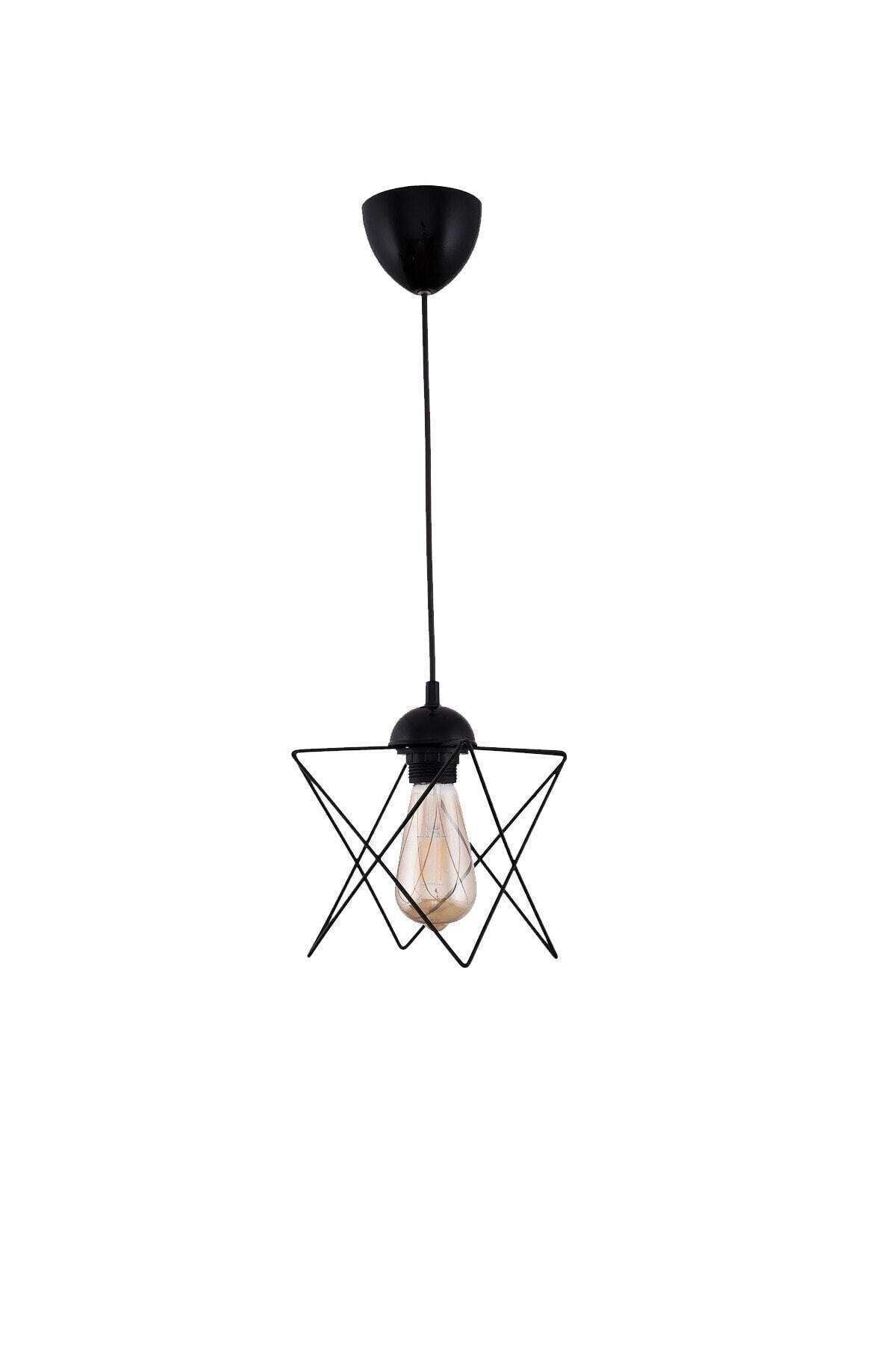 Single Black Star Pendant Chandelier,