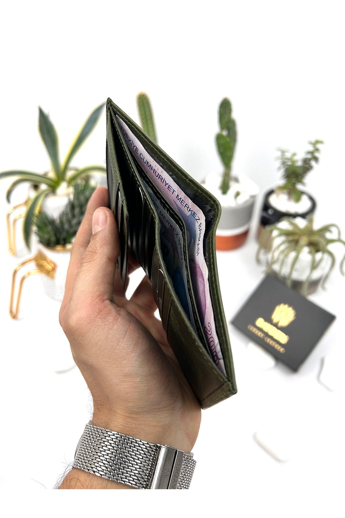 Lisande Genuine Leather Kibar Men'S Wallet Crazy Green