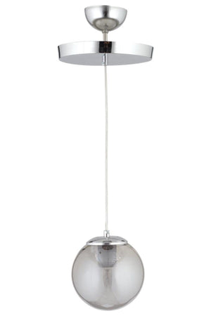 Pendant Lamp Single Smoked Glop Glass Chandelier With Silver Tray