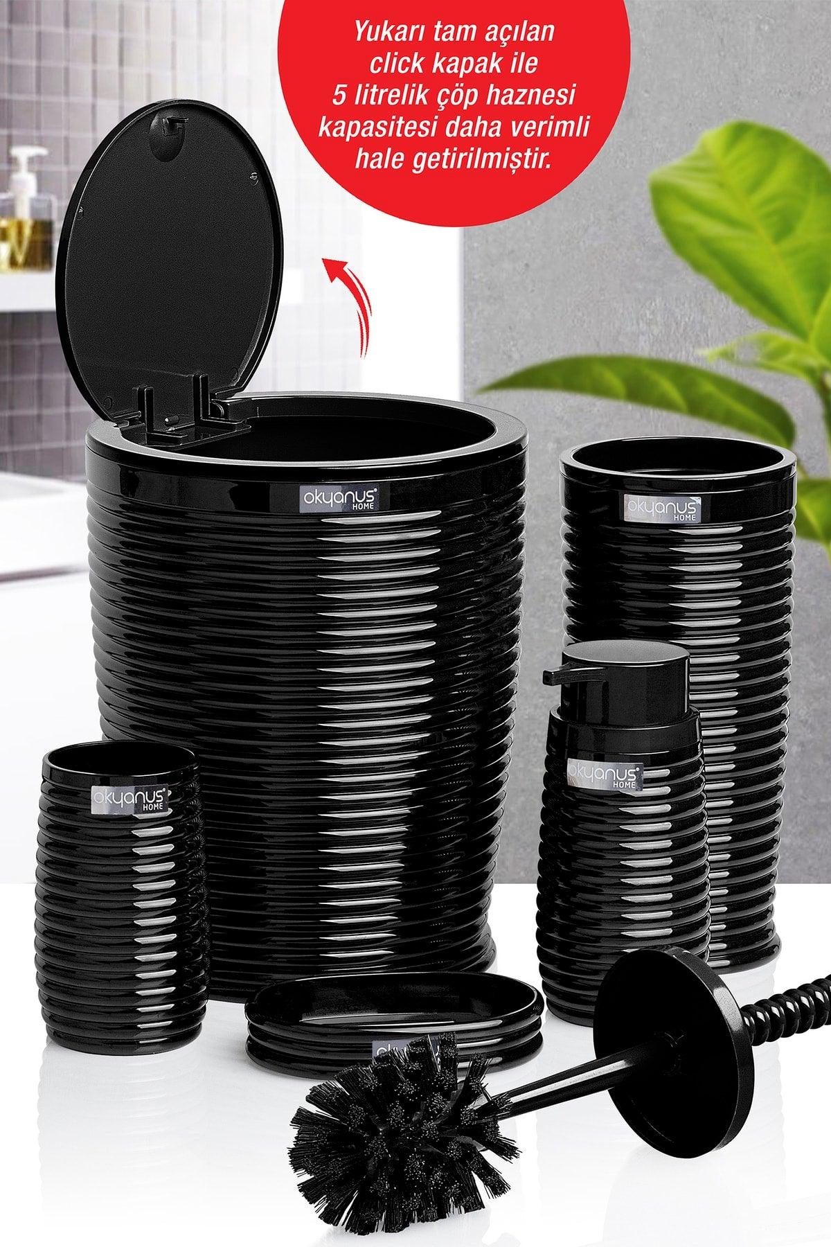 Black Elegans 5 Pcs Bathroom Set - Swordslife