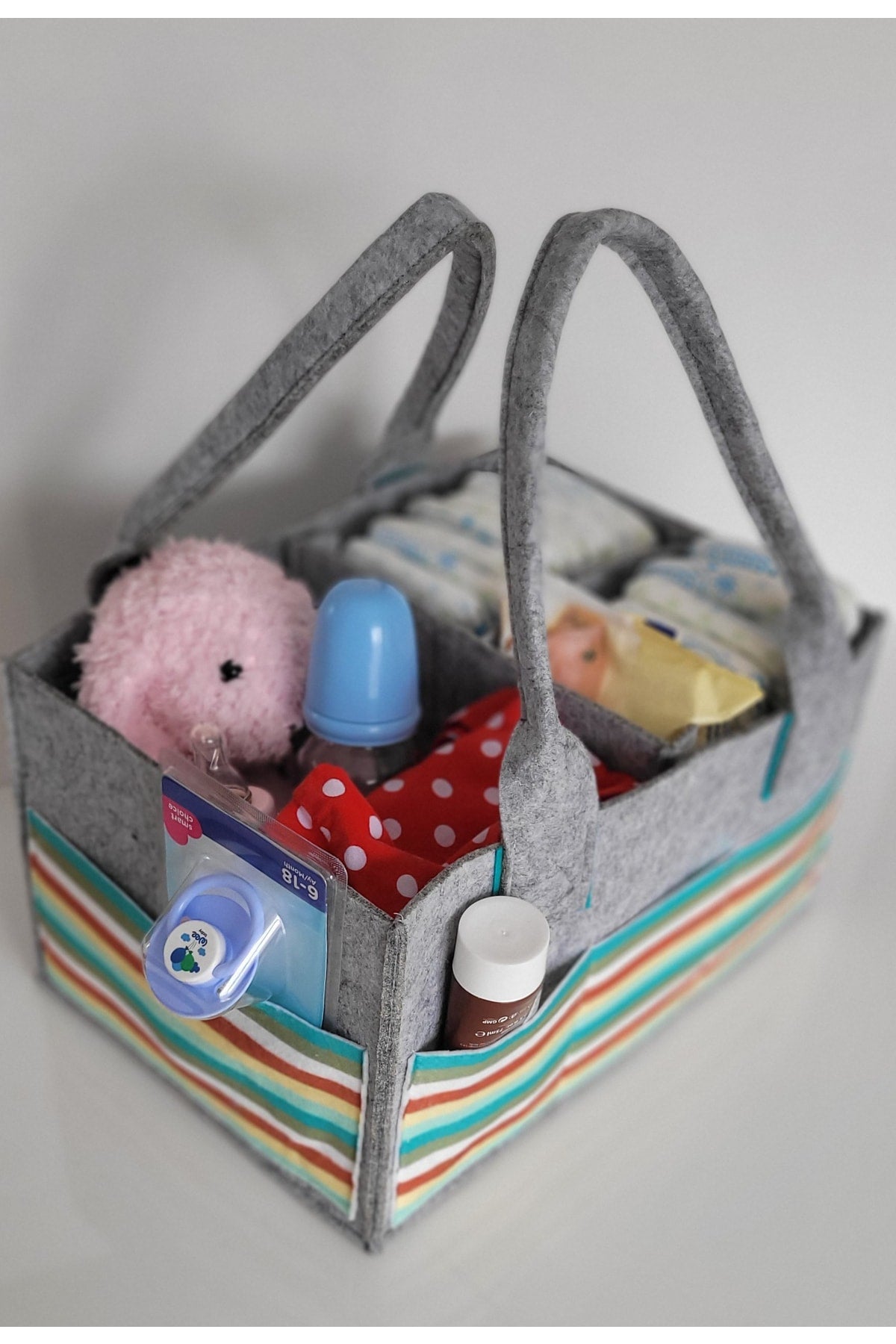 Handmade Multi-Purpose Felt Mother Baby Care And Organizer Bag Functional Organizer With Lid