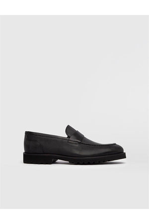 Dagrun Genuine Printed Leather Men'S Black Casual Shoes