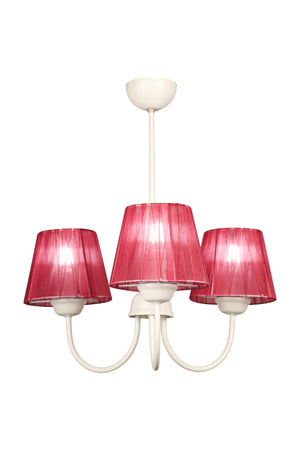 Ova 3Rd Chandelier White Claret Red Hat