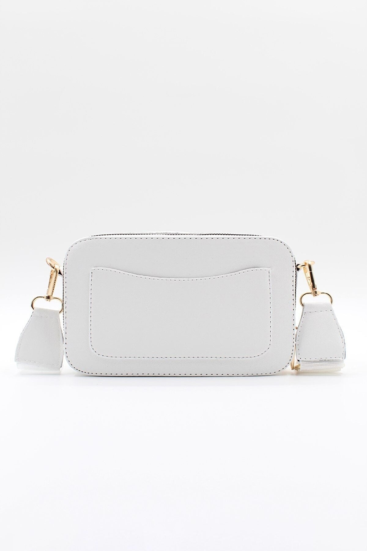 Women's White Two Eyed Pocket Hand Shoulder Bag