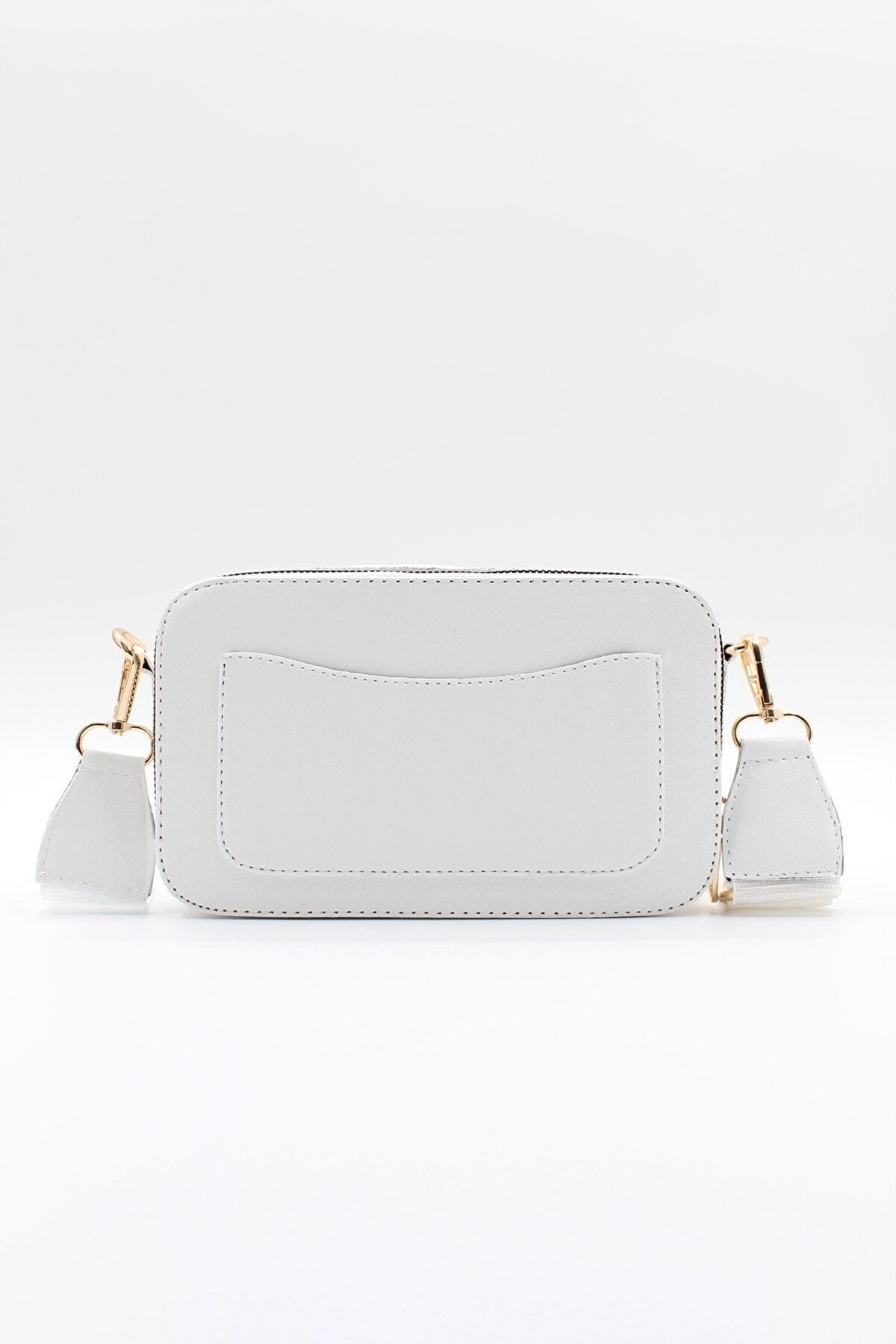 Women'S White Two Eyed Pocket Hand Shoulder Bag