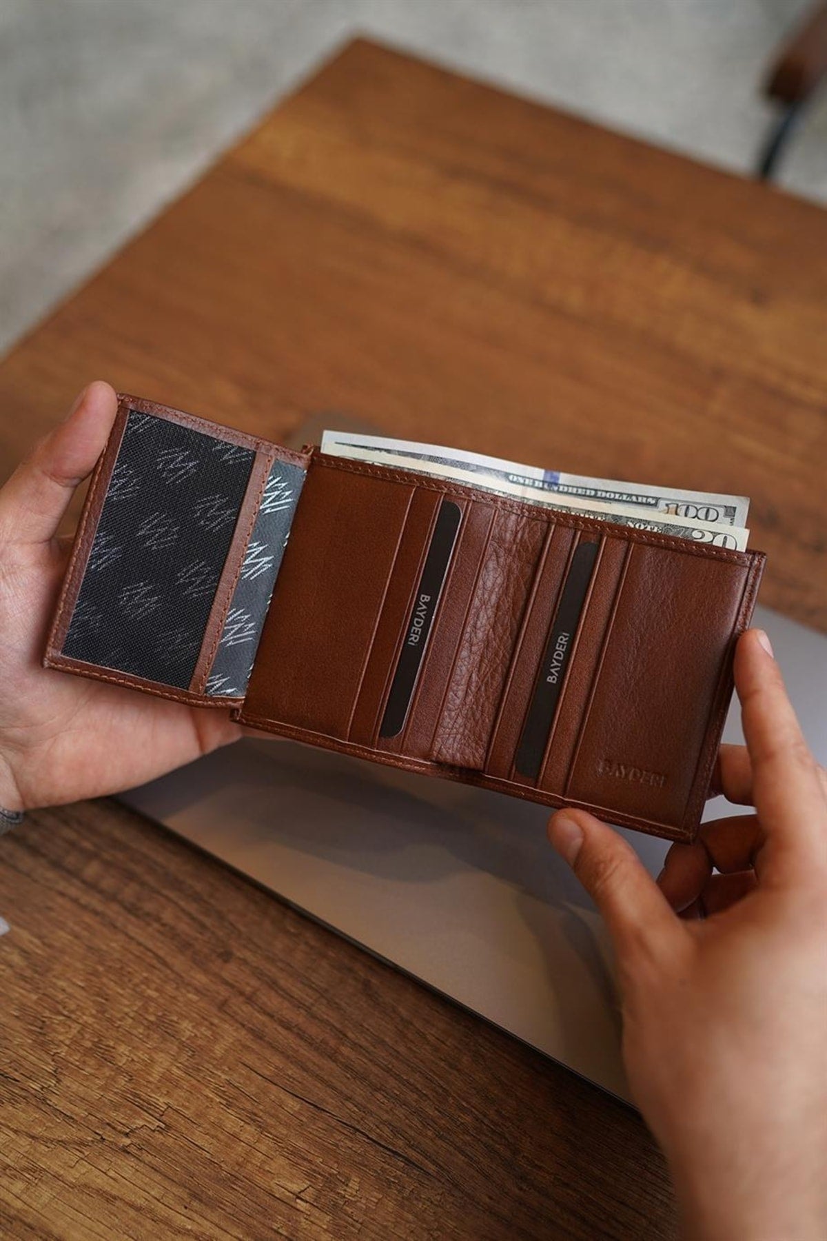 Lisande Genuine Leather Kibar Men'S Wallet Taba