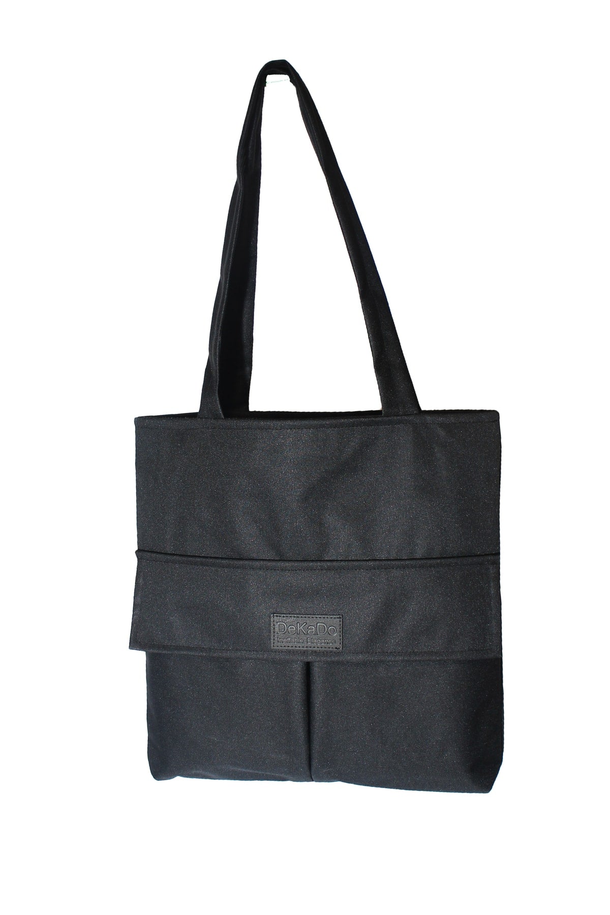 Women'S Black Bag Zippered Hand And Shoulder Bag Canvas Fabric Tote Bag