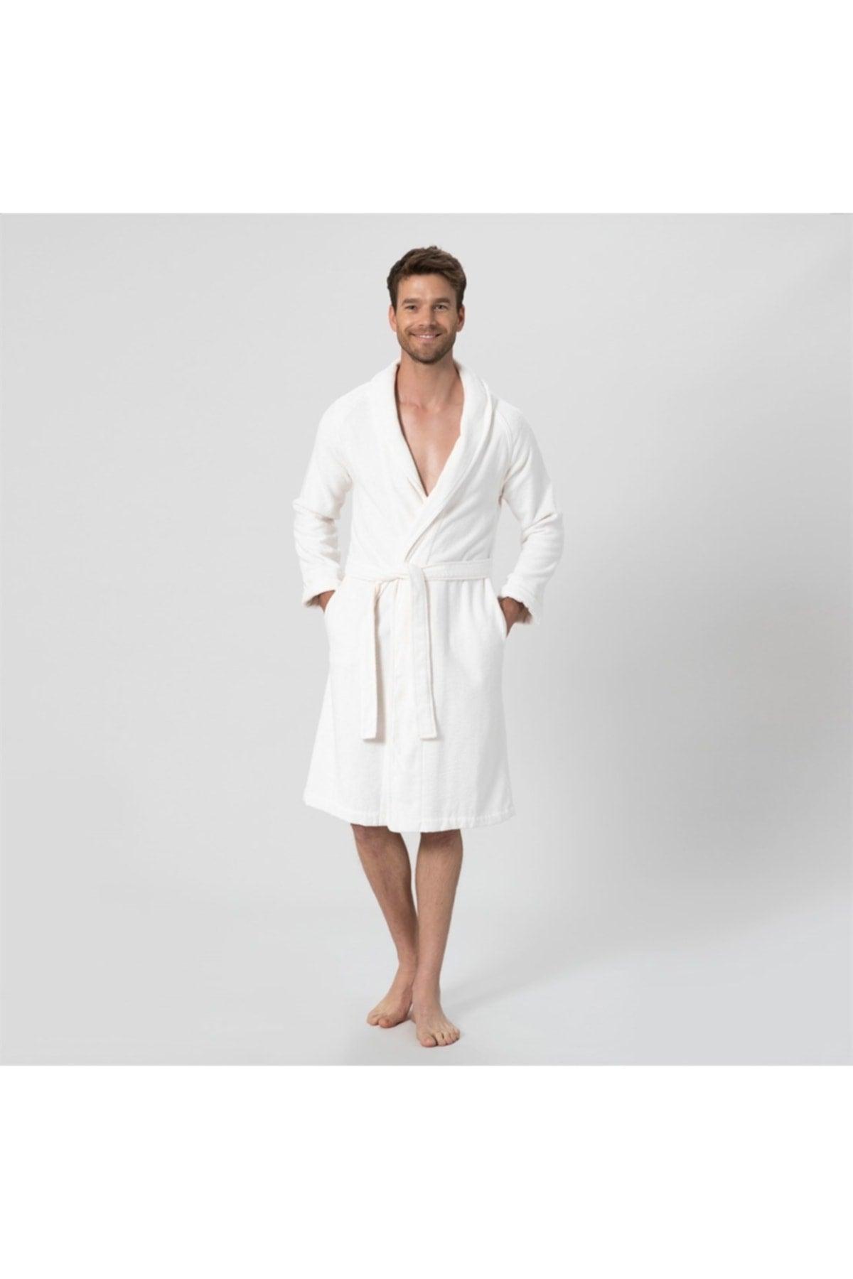 Solid Unisex Bathrobe Ecru - Swordslife