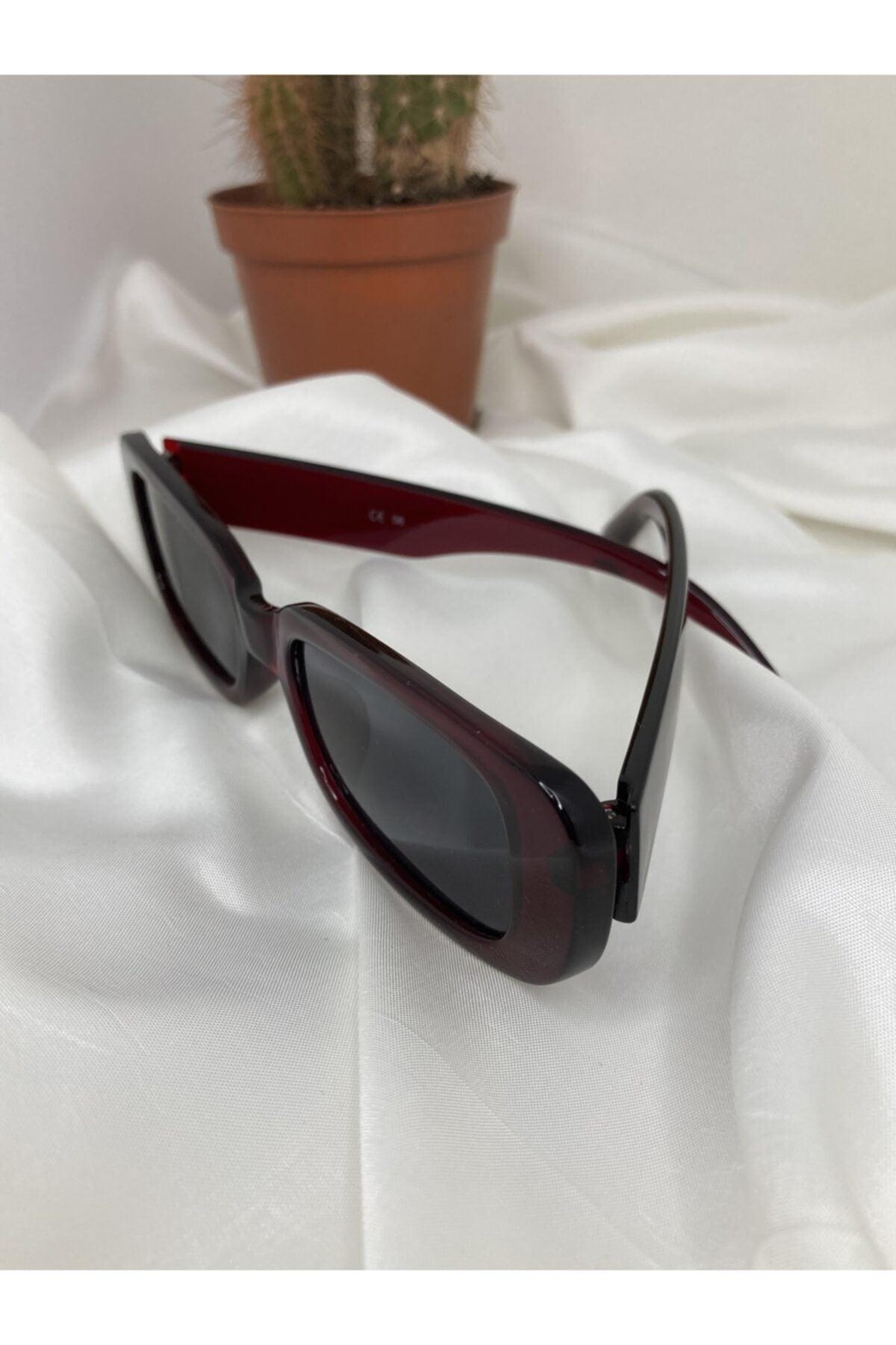 Unisex Vintage Sunglasses Claret Red - Swordslife