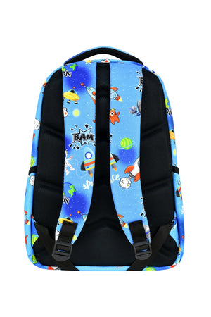 3-Pack Elementary School Astronaut Patterned School Bag With Food And Pencil Holder For Boys
