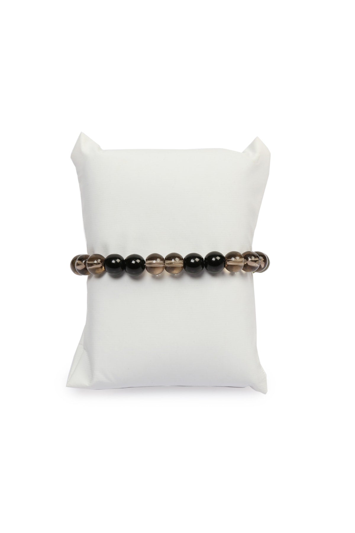 Certified Natural Stone Lucky Charm Bracelet (ONYX, SMOKE QUARTZ, MOLDAVITE STONE NATURAL STONE BRACELET)