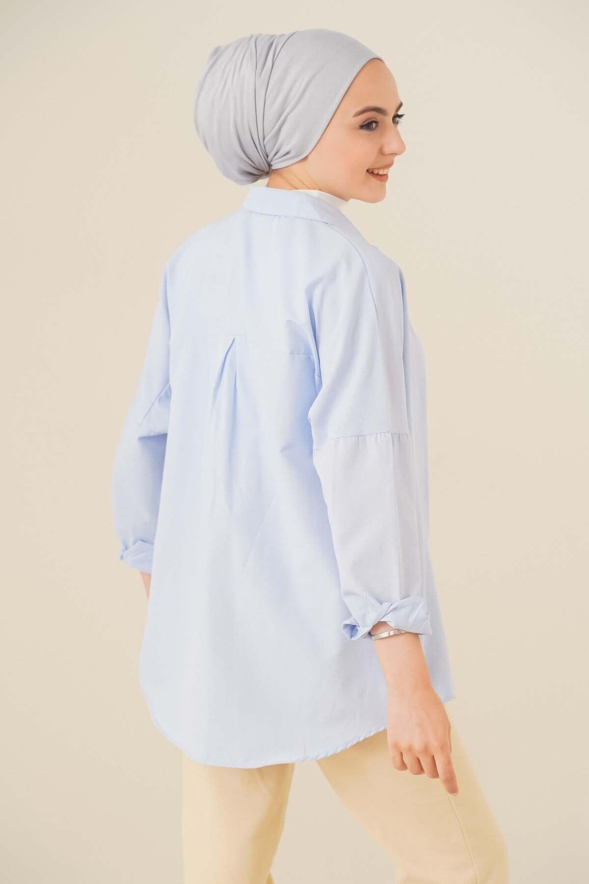 Oversize Basic Shirt Ice Blue - Swordslife