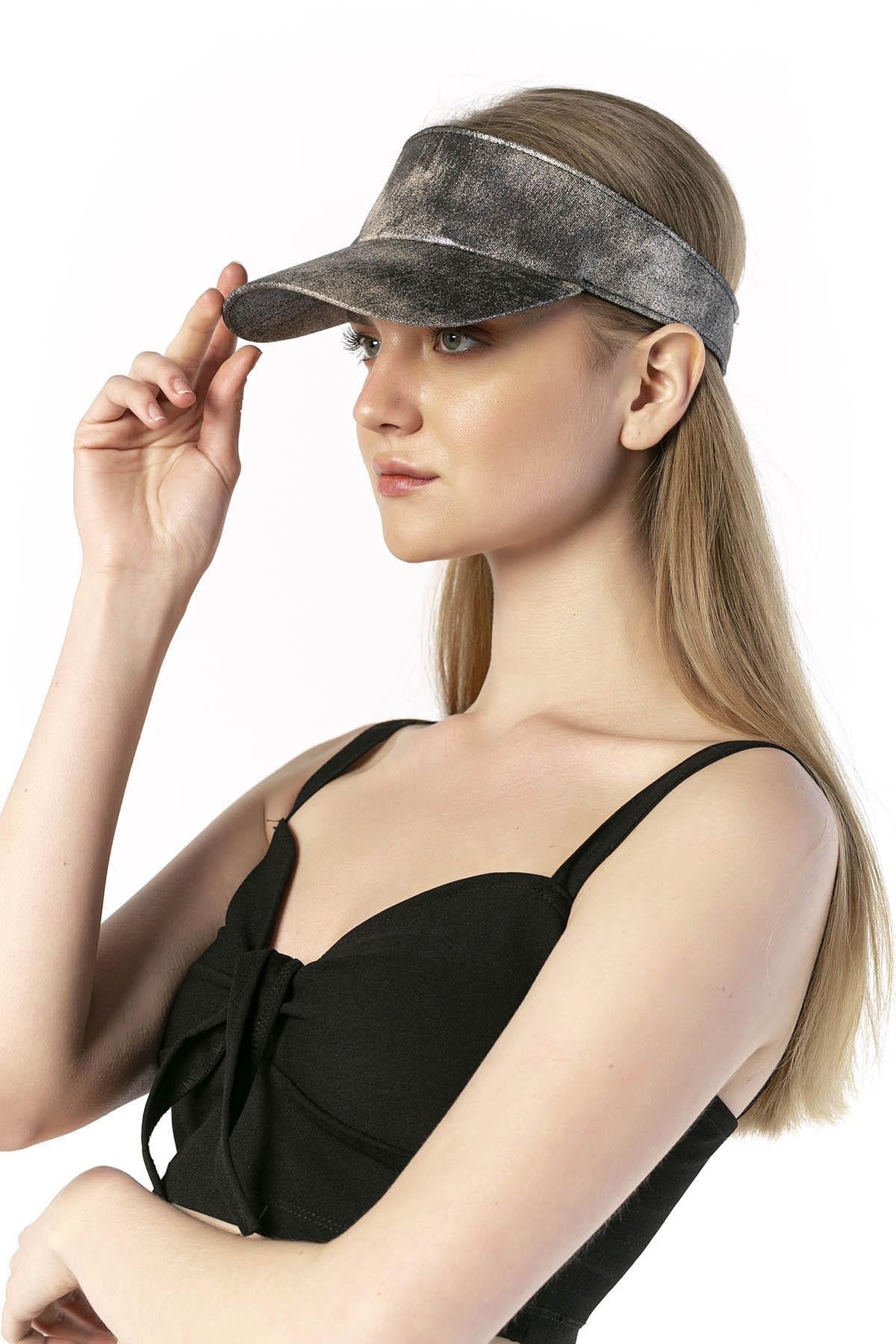 14059 Uv Protected Glossy Gradient Printed Open Top Visor Cap