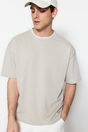 Limited Edition Taş Men'S Relaxed/Comfortable Cut Knitwear Banded Short Sleeve Textured Pique T-Shirt