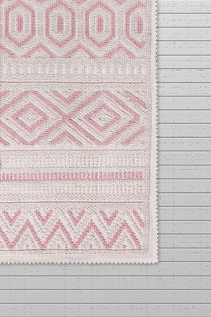 Hat Natural Cotton 2 Pcs Bathroom Rug Set 60x100 50x60 Cm Pink - Swordslife