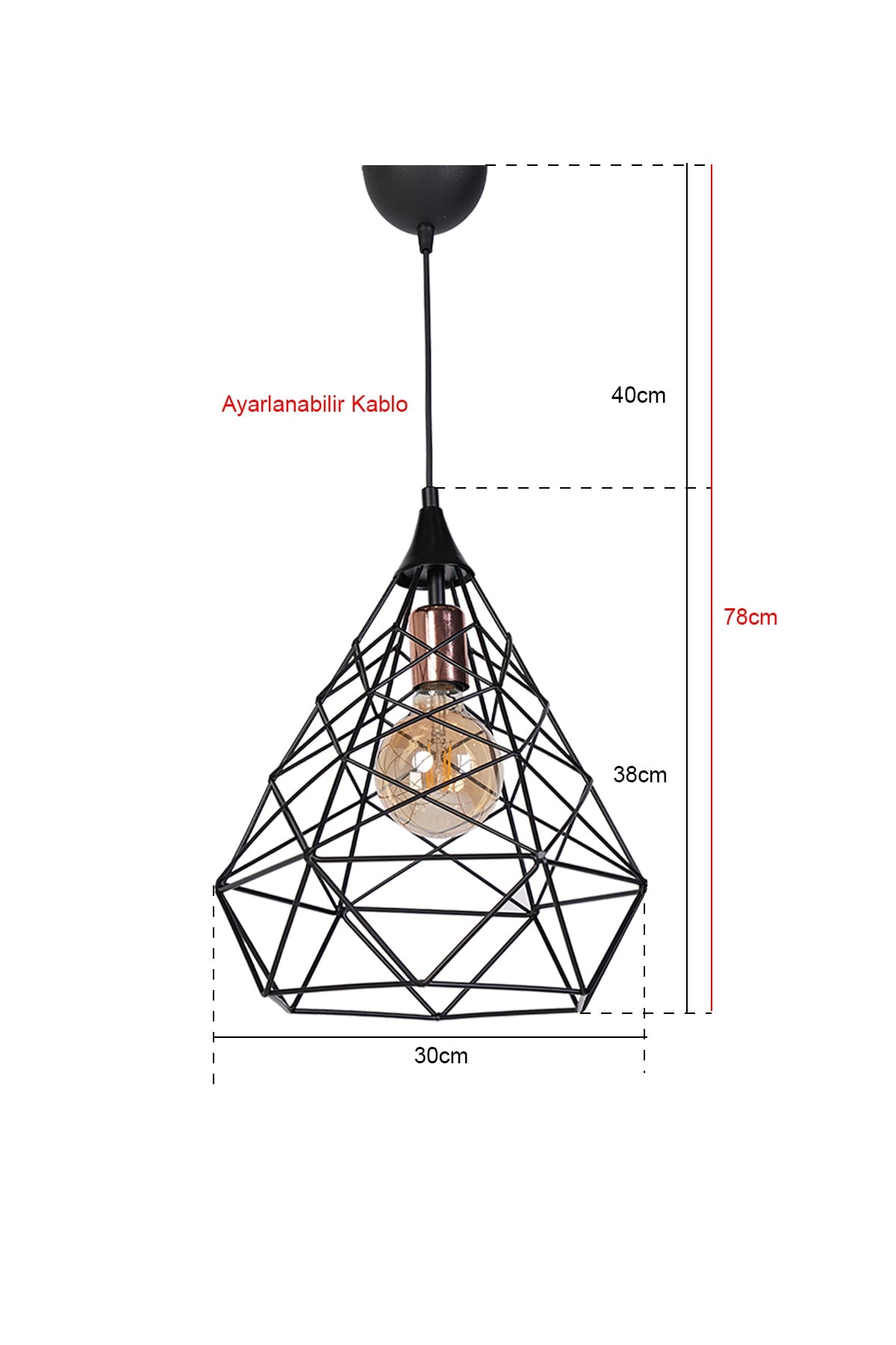 Croix Raye Black Pendant Lamp Large Chandelier Mtla-46