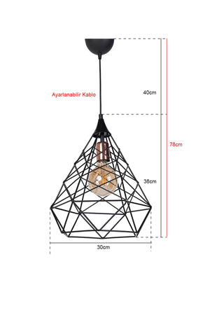 Croix Raye Black Pendant Lamp Large Chandelier Mtla-46