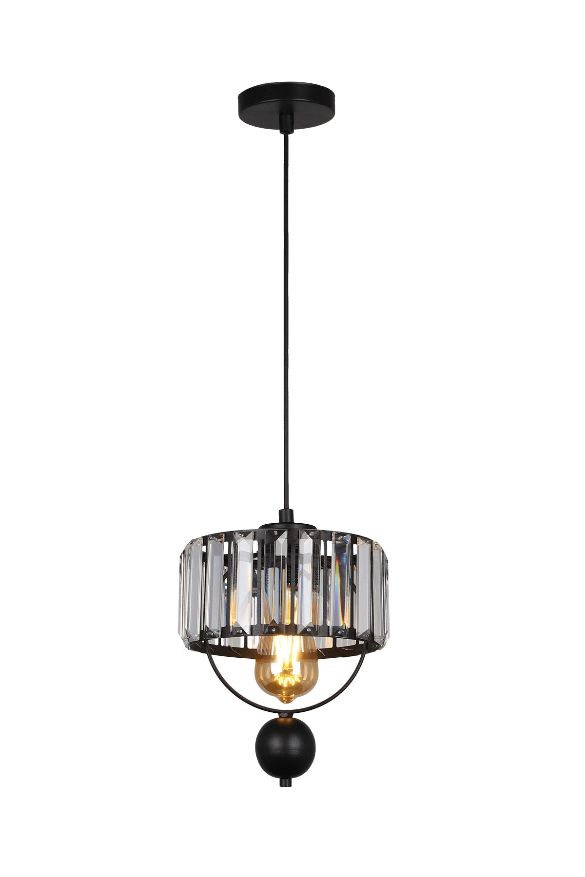 Gallon Single Lux Crystal Black Pendant Lamp Chandelier