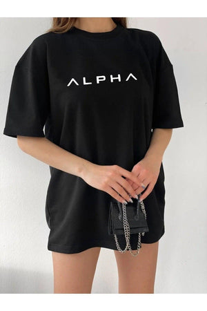 Unisex Oversize Alpha Printed T-shirt - Swordslife