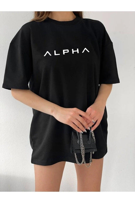 Unisex Oversize Alpha Printed T-shirt - Swordslife