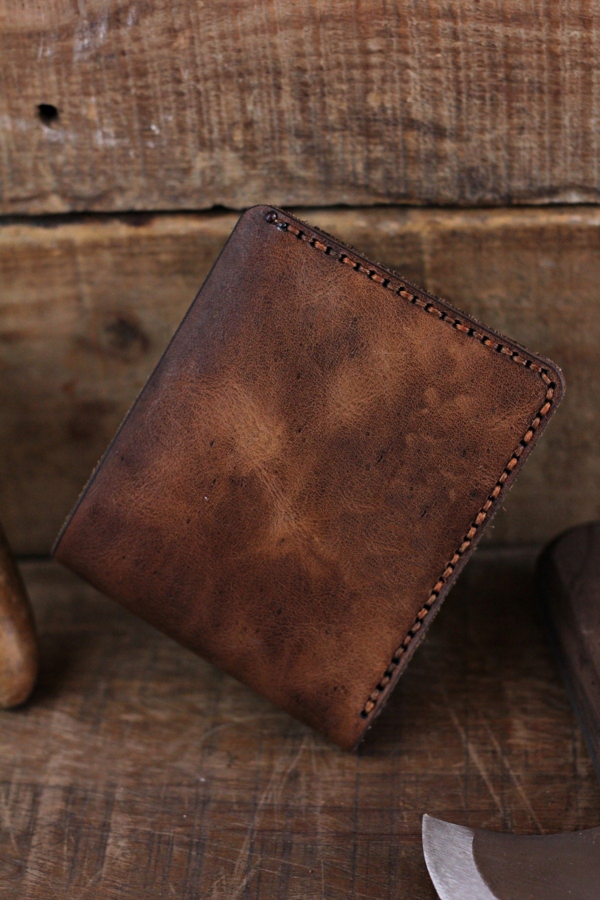Men'S Genuine Leather Handmade Leather Wallet