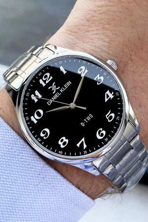 Men'S Wristwatch 3 Atm Waterproof Silver Color Steel Band + Wristband Dke2056C2