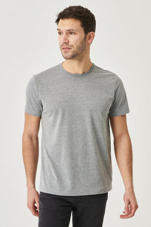 Men'S Dark Gray Cotton Slim Fit Slim Fit Crew Neck Short Sleeved T-Shirt