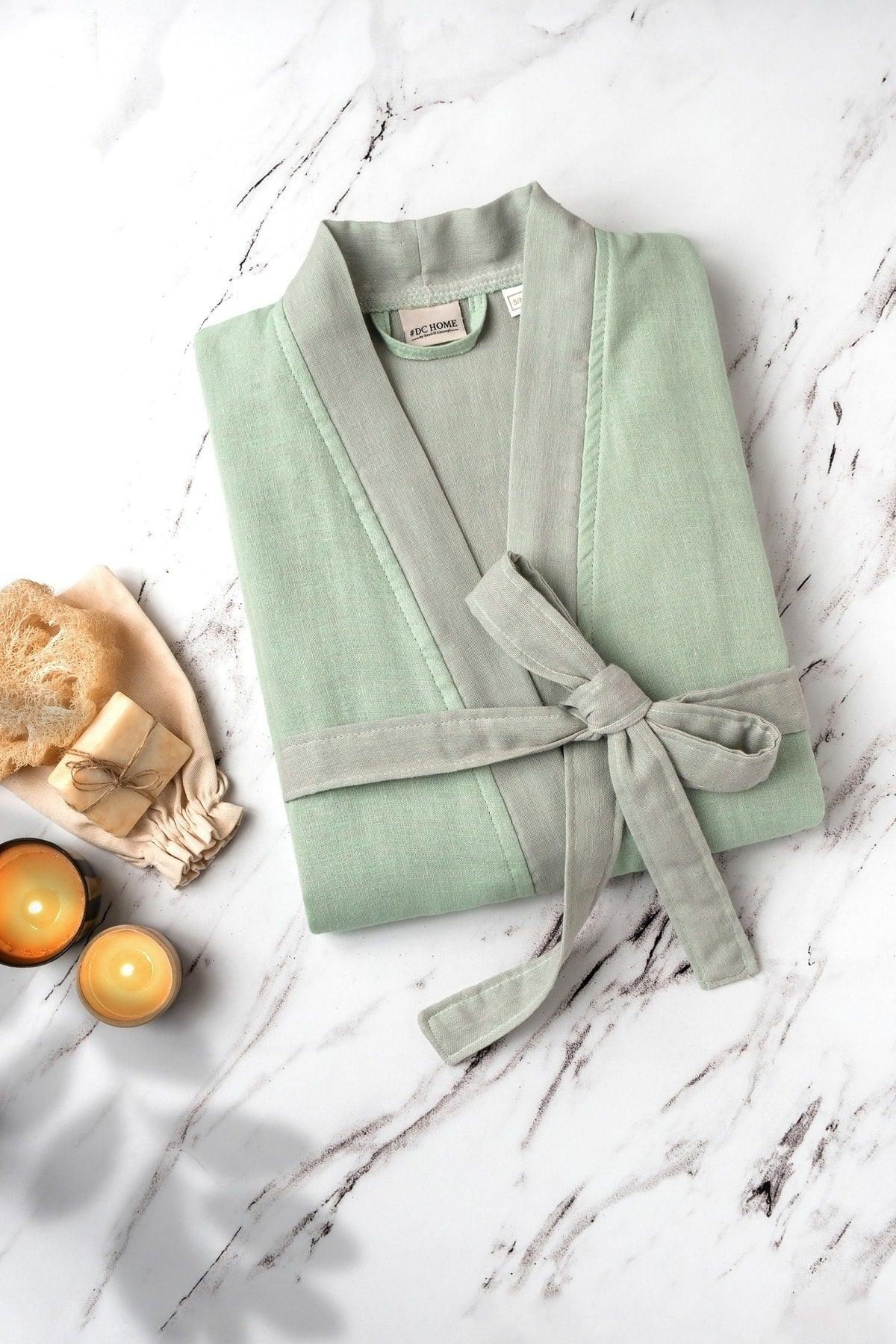 Unisex Karya Peshtemal Bathrobe Mint - Swordslife