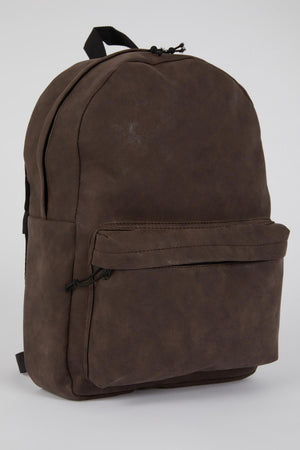 Men'S Large Faux Leather Backpack