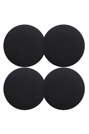 Carnival Black Jute Placemat 2 Pack Knitted Straw Base - Swordslife