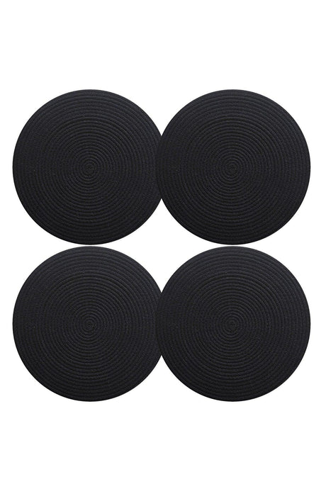 Carnival Black Jute Placemat 2 Pack Knitted Straw Base - Swordslife